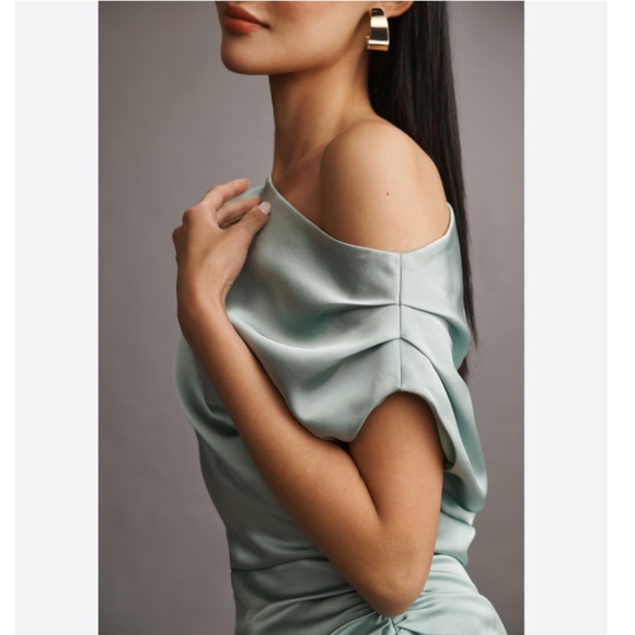 Brand New MISHA OFF-THE-SHOULDER SLIM RUCHED MINI DRESS - Picture 3 of 16